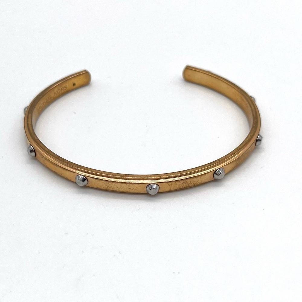 Michael Kors Elegant Gold Cuff Bracelet with Silver Accents